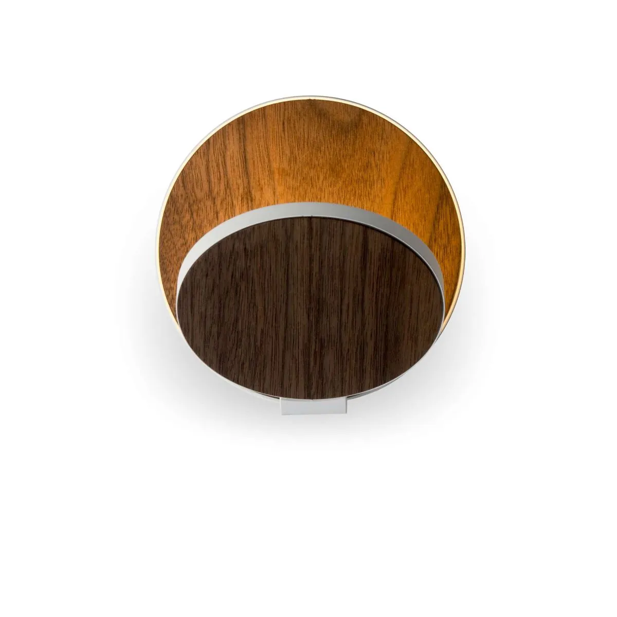 Gravy 5 in. LED Wall Light Hardwire Matte White Body Oiled Walnut Plate