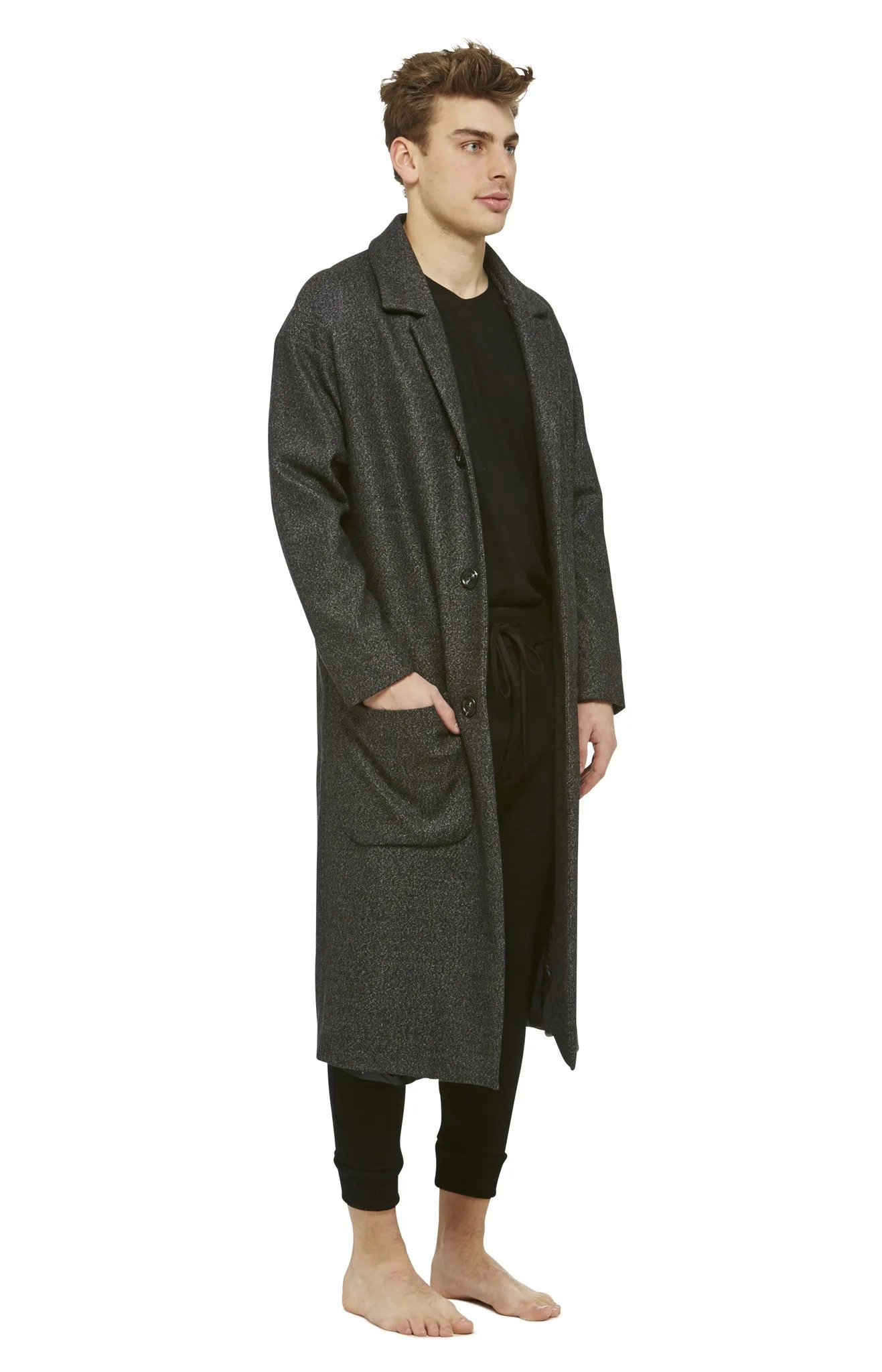 Grey Wool Lab Coat