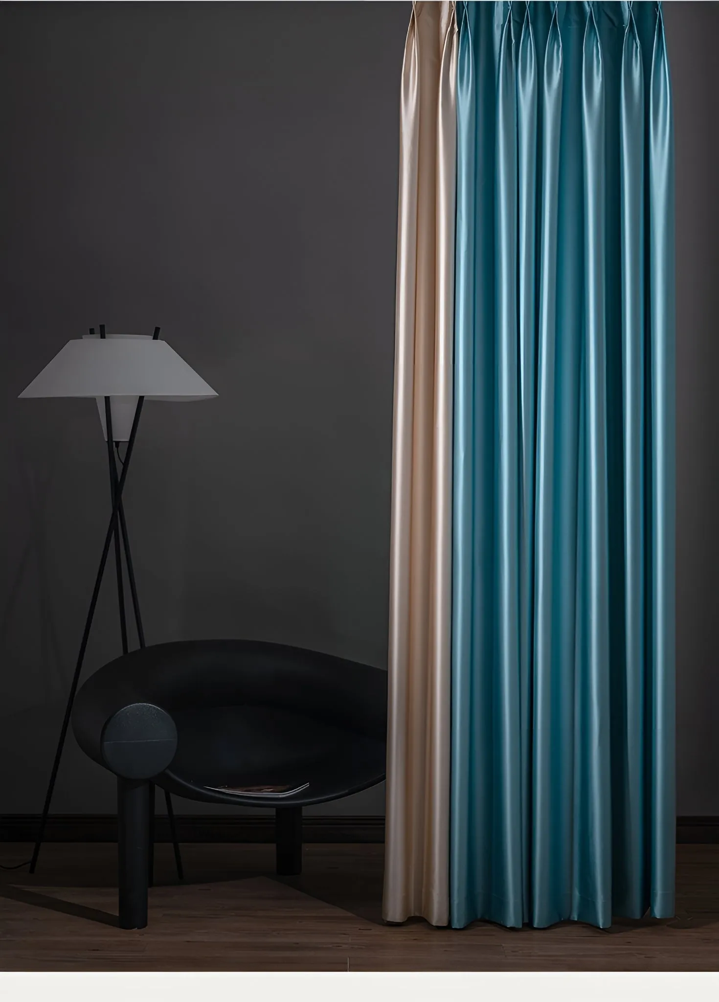 Harper Color Blocking Soundproof Blackout Custom Curtain