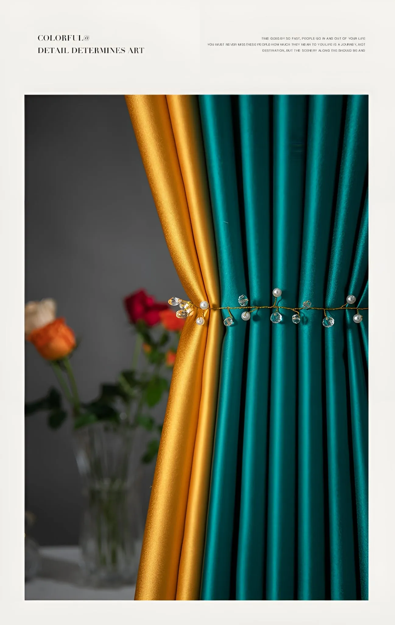 Harper Color Blocking Soundproof Blackout Custom Curtain