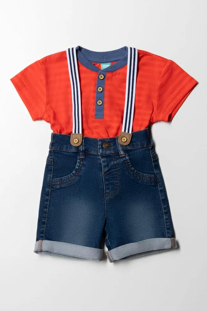 Henley Brace Set Blue & Orange