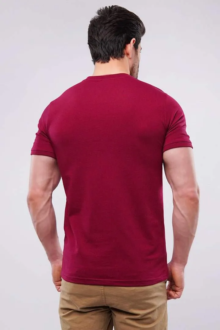 Henley T-Shirt - Maroon