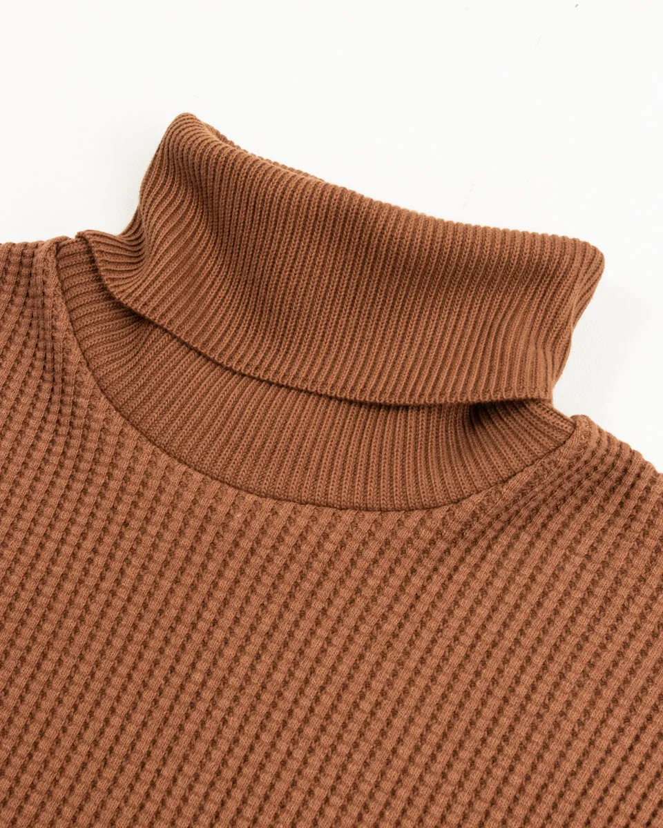 High Neck Thermal Shirt - Brown