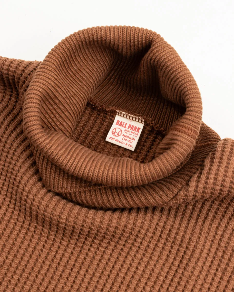 High Neck Thermal Shirt - Brown