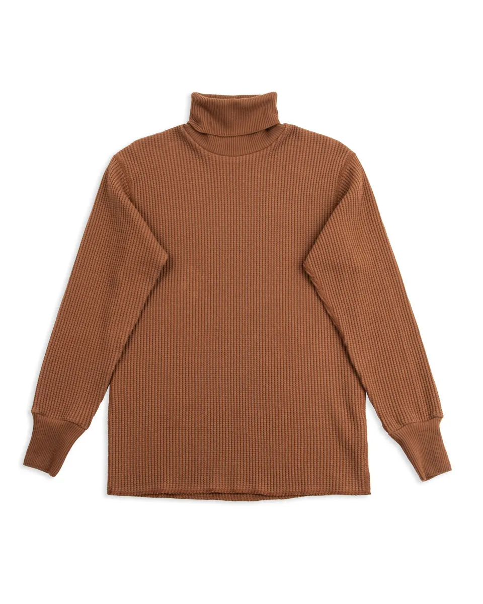 High Neck Thermal Shirt - Brown