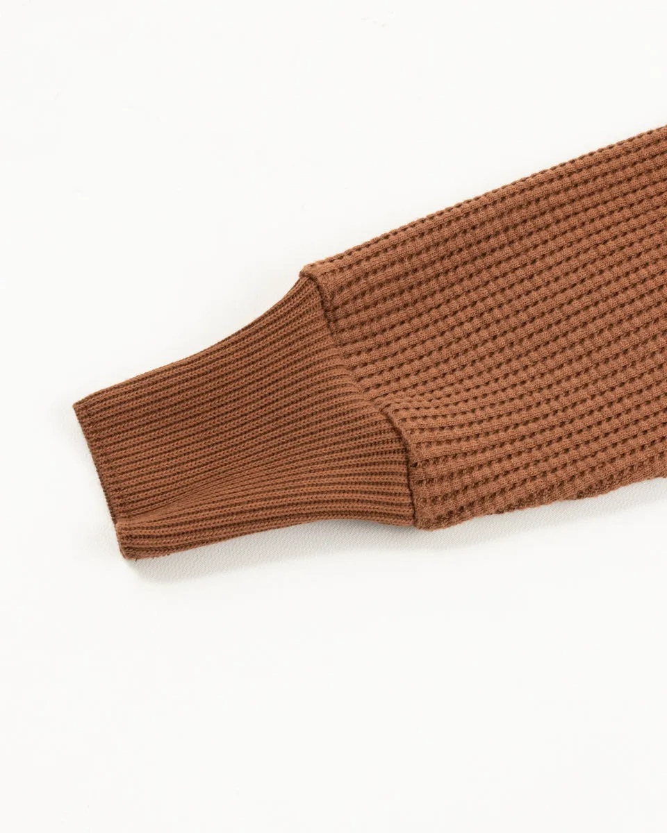 High Neck Thermal Shirt - Brown