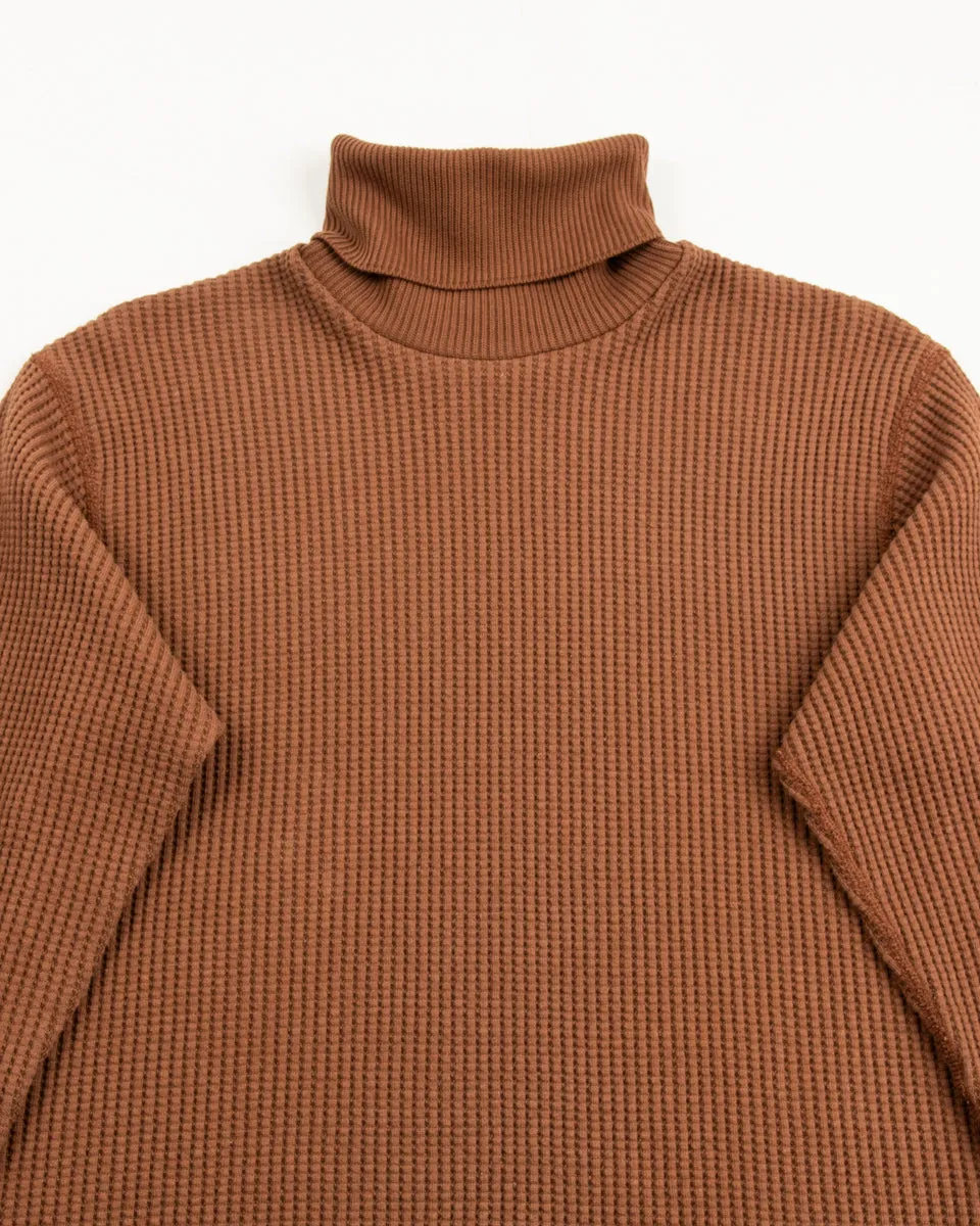 High Neck Thermal Shirt - Brown