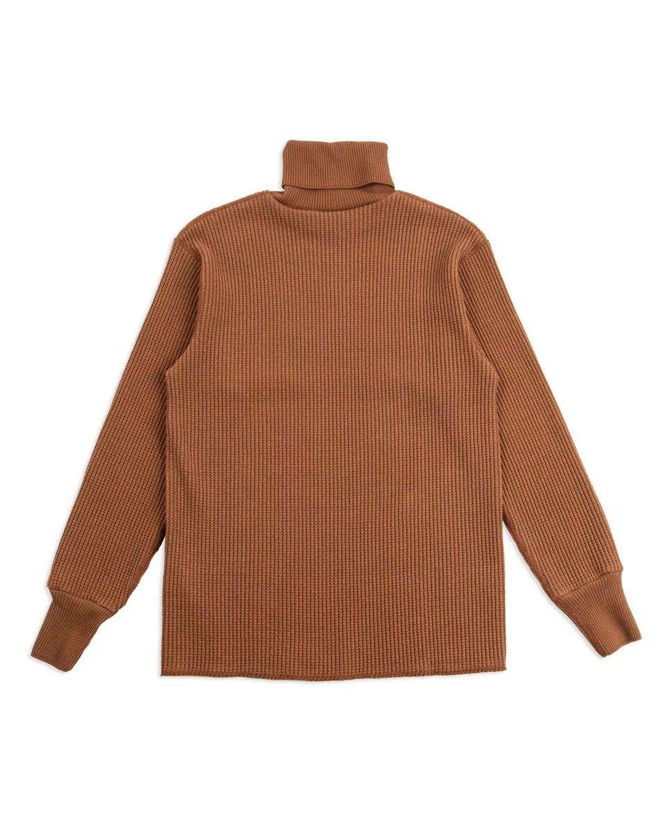 High Neck Thermal Shirt - Brown