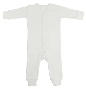 Interlock White Union Suit Long Johns