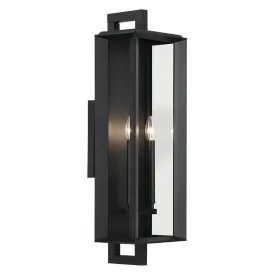 Kroft 28 In 2-Lights Outdoor Wall Light, Black Finish