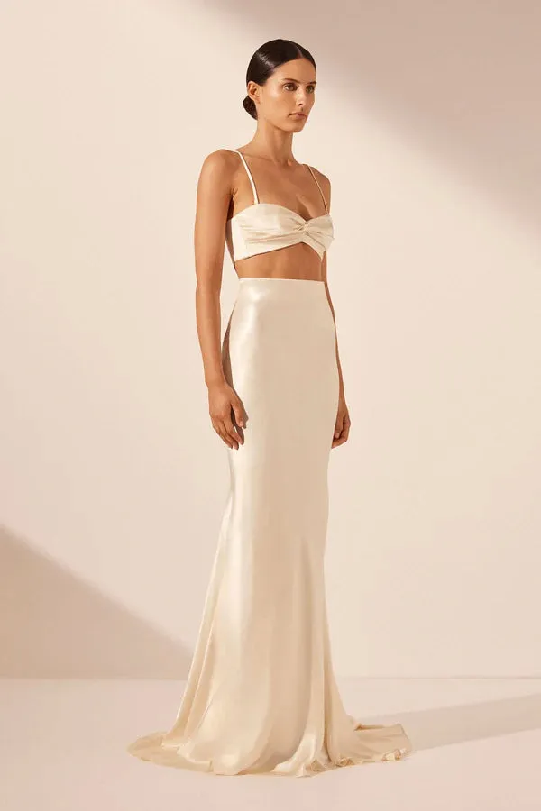 La Lune High Waist Maxi Skirt - Cream