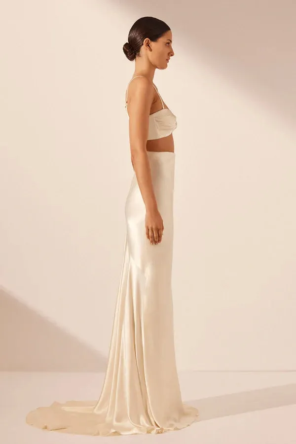 La Lune High Waist Maxi Skirt - Cream