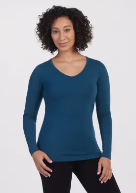 Layla V Neck Top - Real Teal