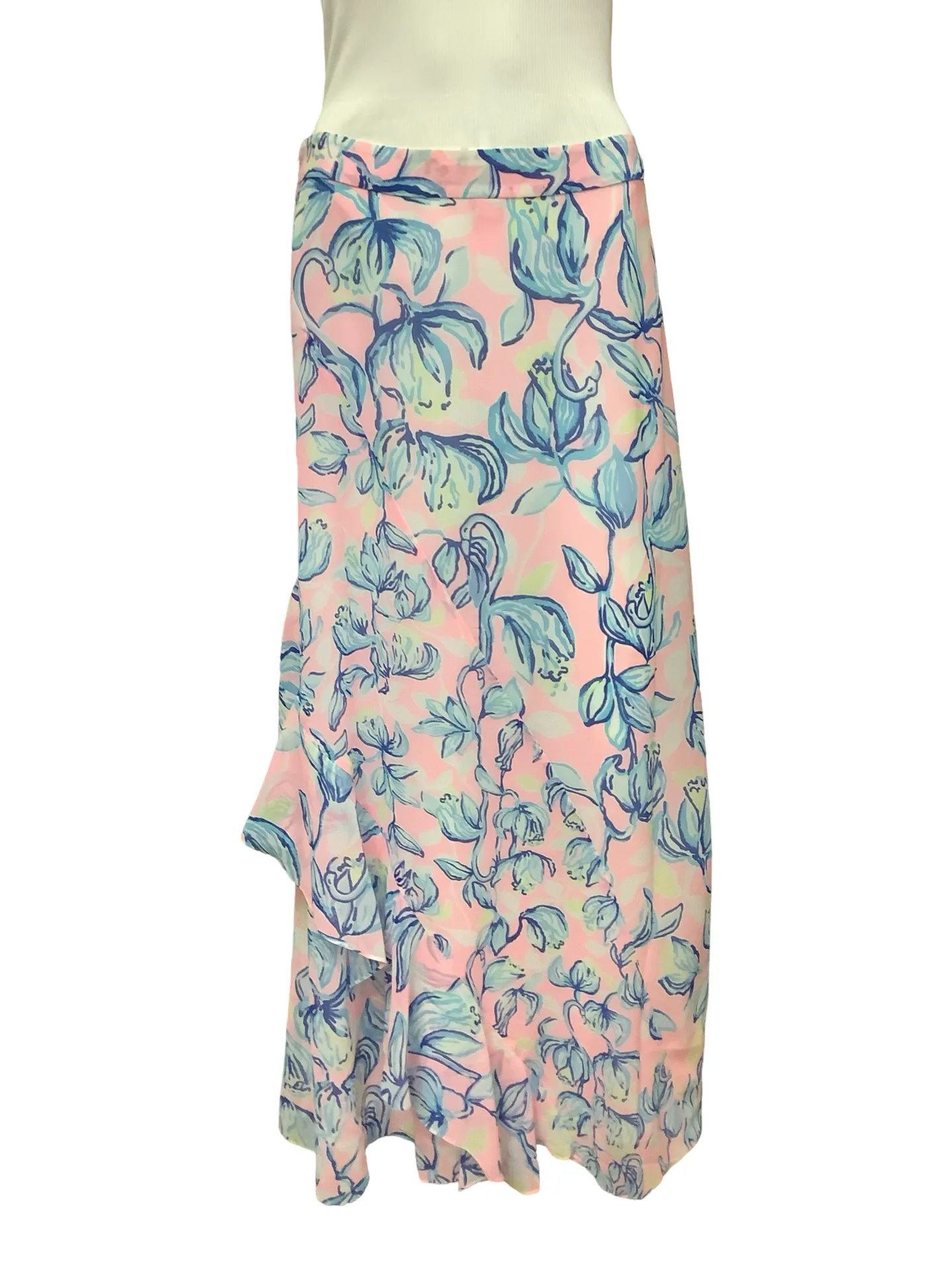 Lilly Pulitzer Agnus Floral Print Maxi Length Skirt Size: M, 8