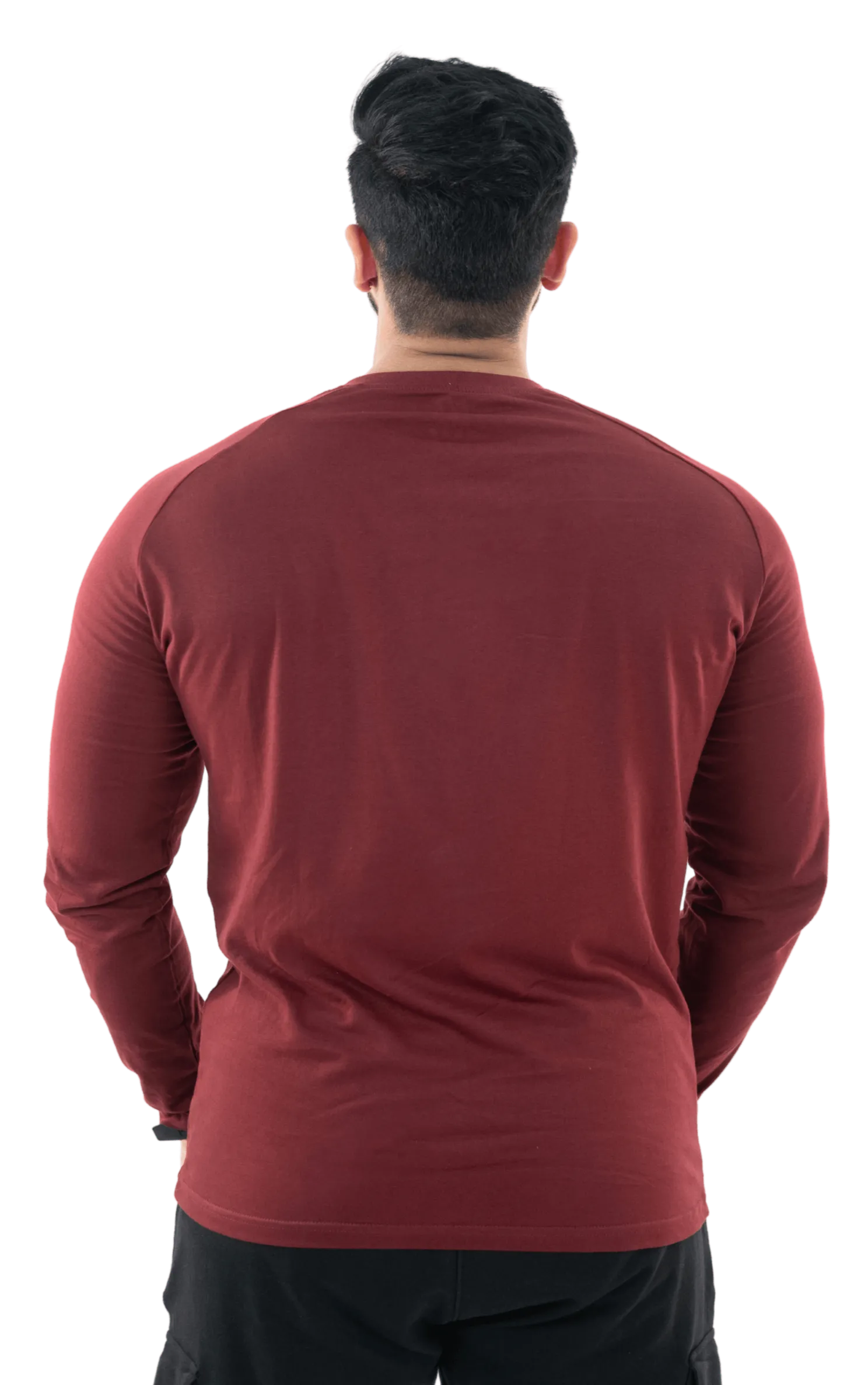 Maroon Full Sleeves Henley Tee