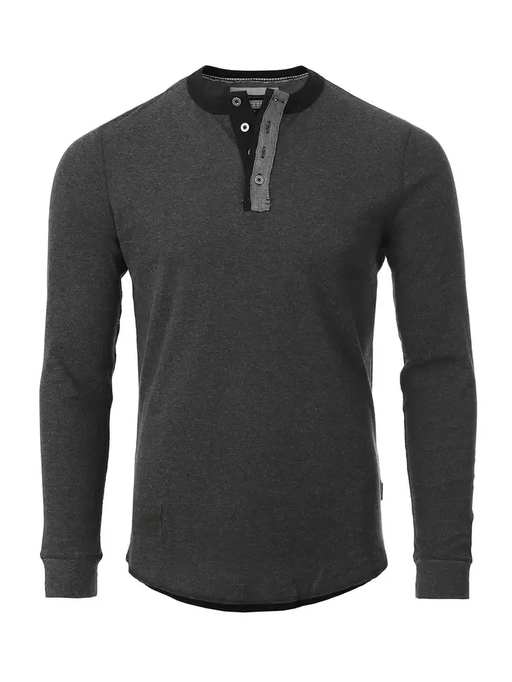 Mens Casual Thermal Long Sleeve Henley Shirt