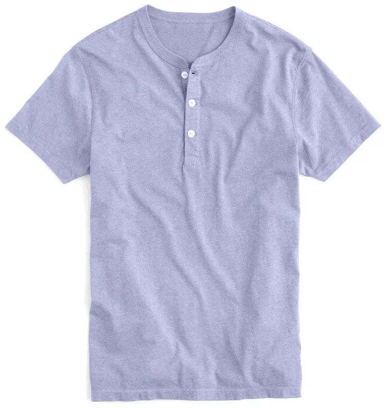 Men's Henley T-shirt - ORIENT BLUE HEATHER