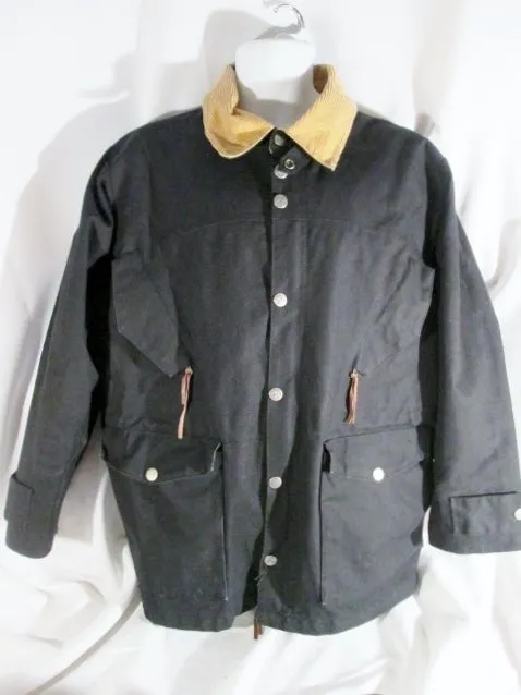 MENS J. PETERMAN Jacket Coat Duster Trench Car Field Barn M BLACK Campus