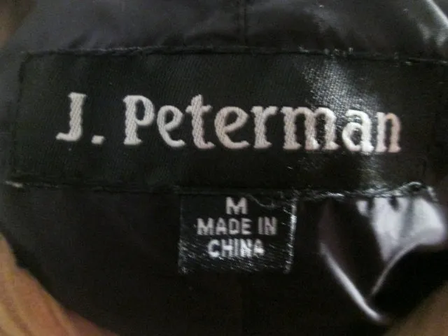 MENS J. PETERMAN Jacket Coat Duster Trench Car Field Barn M BLACK Campus