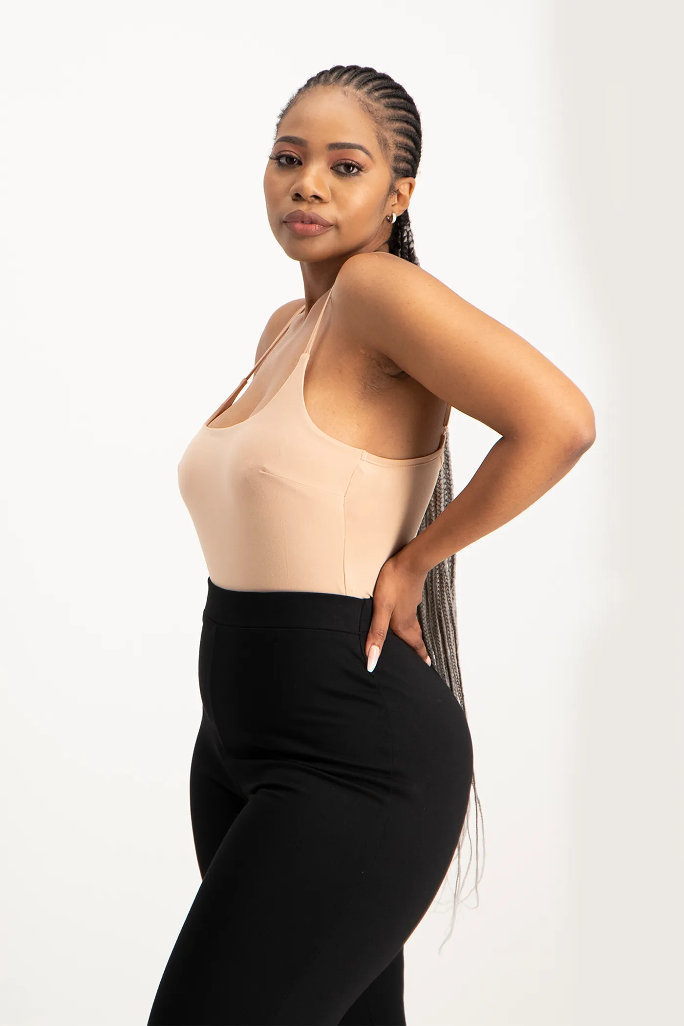 Mindy Strappy Bodysuit - Nude