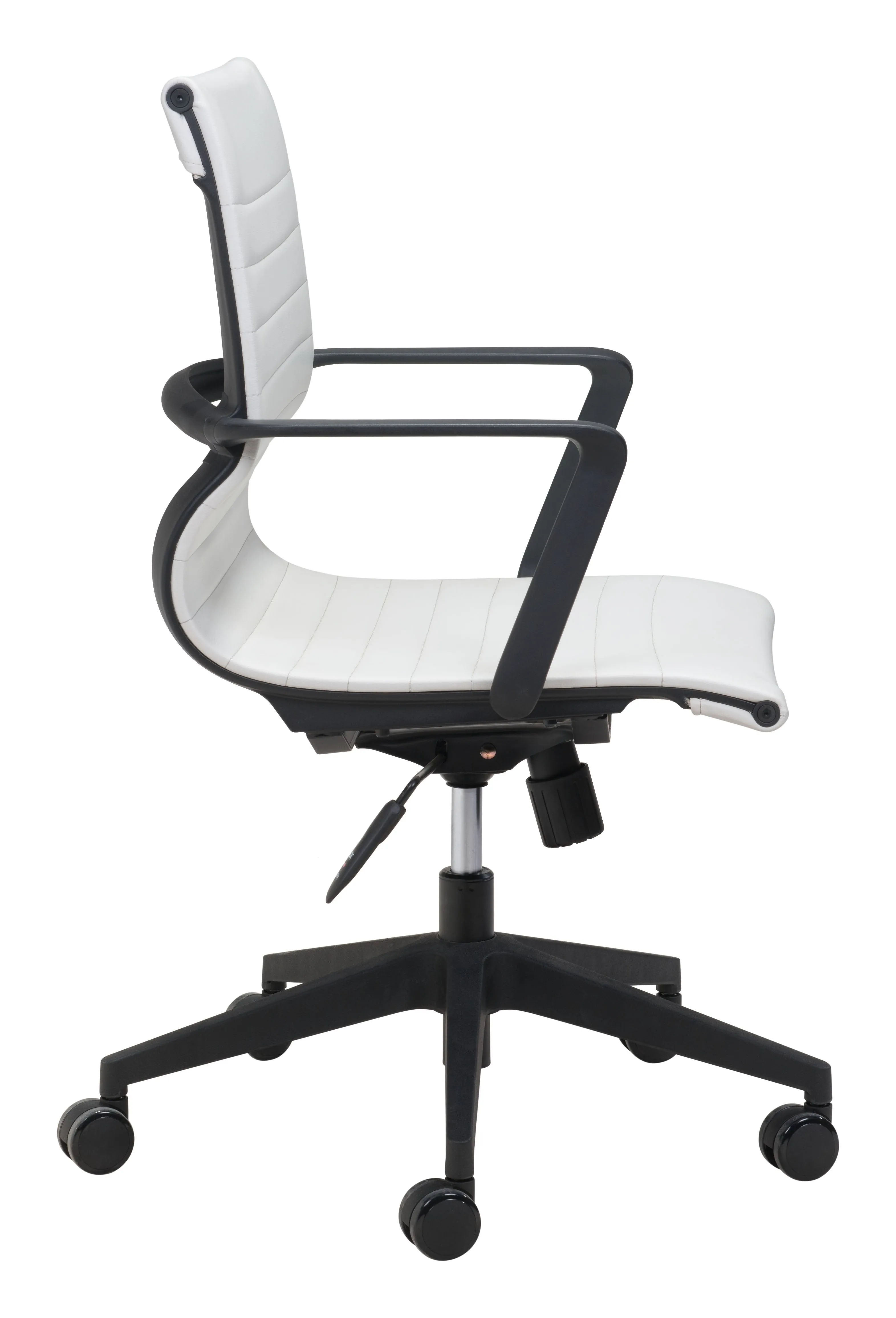 Modern White Office Chair with Elegant Contrasting Black Frame