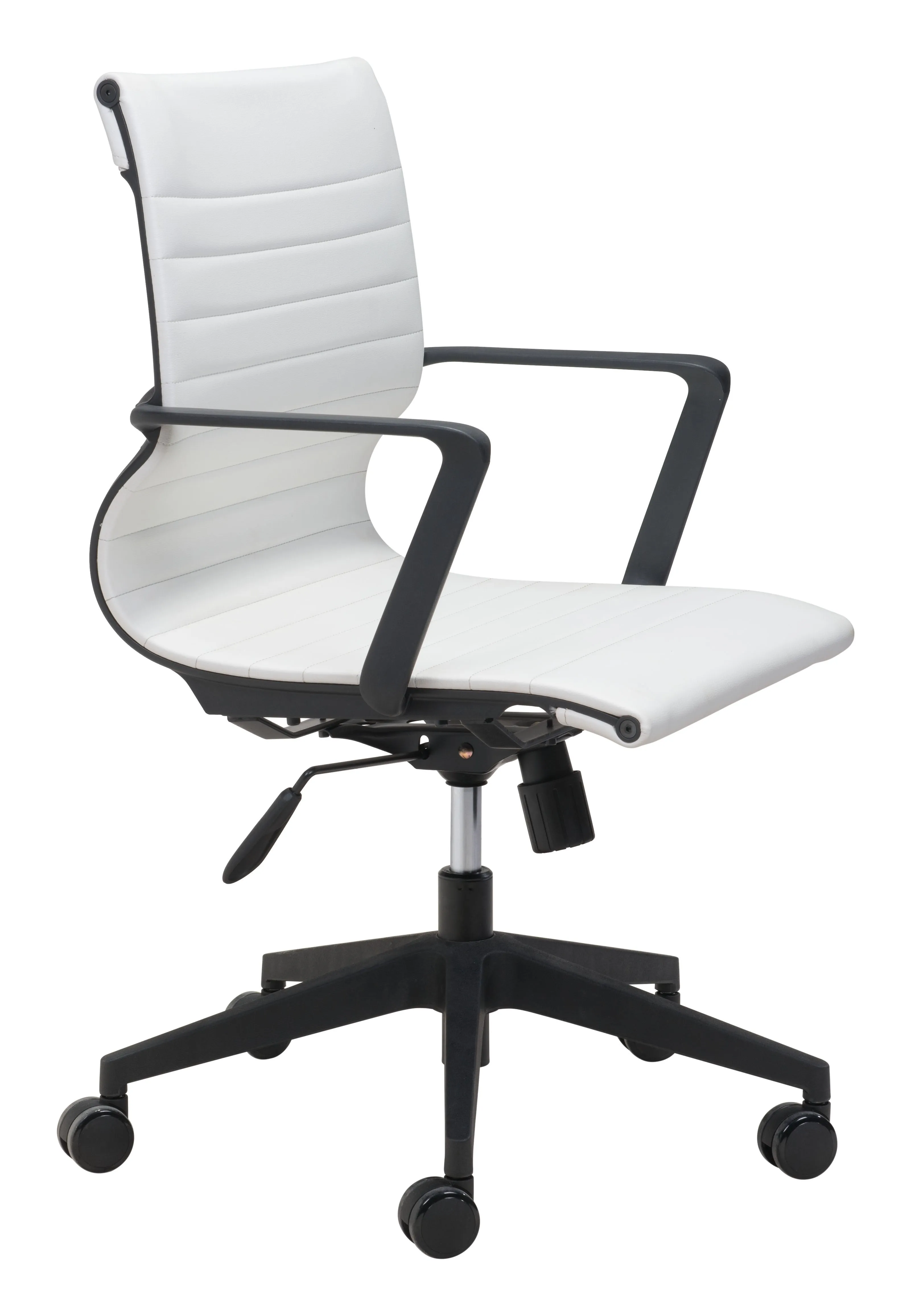 Modern White Office Chair with Elegant Contrasting Black Frame