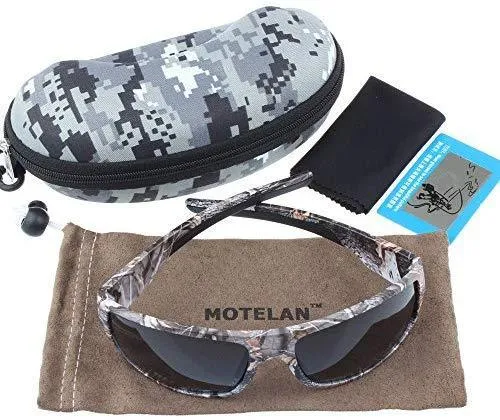 MOTELAN Polarized Outdoor Sports Sunglasses Tr90 Camo Frame for Men Women Driving Fishing Hunting Reduce Glare