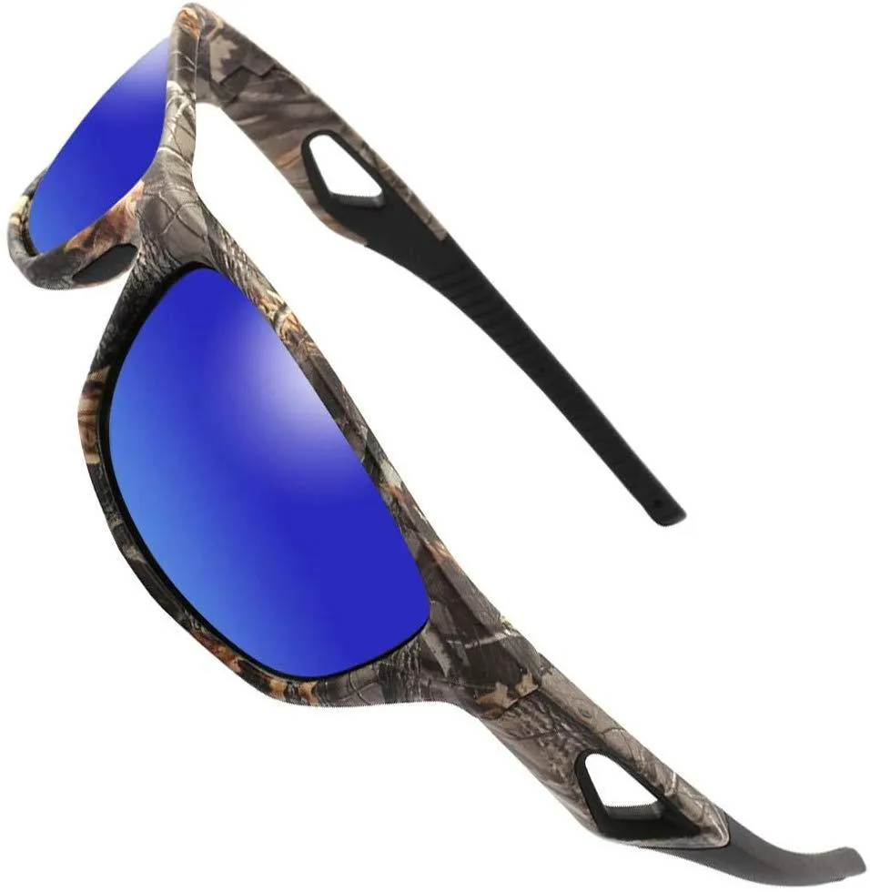 MOTELAN Polarized Outdoor Sports Sunglasses Tr90 Camo Frame for Men Women Driving Fishing Hunting Reduce Glare