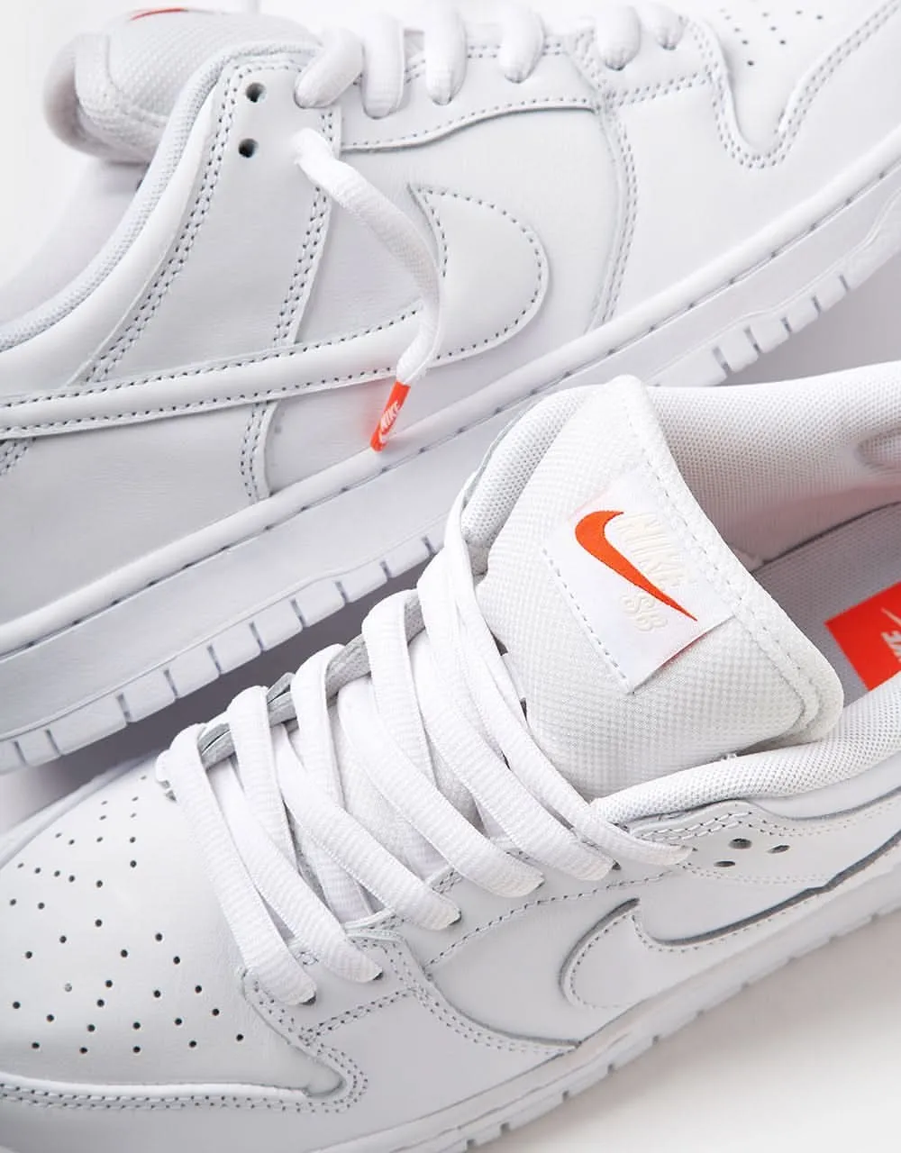 Nike SB 'Orange Label' Dunk Low Pro ISO Skate Shoes - White/White-White-White