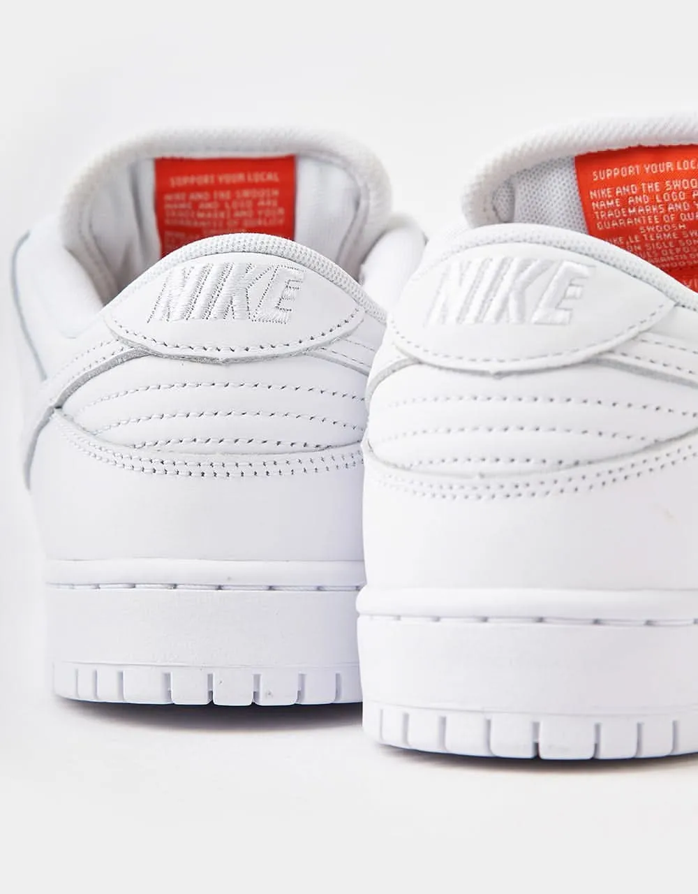 Nike SB 'Orange Label' Dunk Low Pro ISO Skate Shoes - White/White-White-White