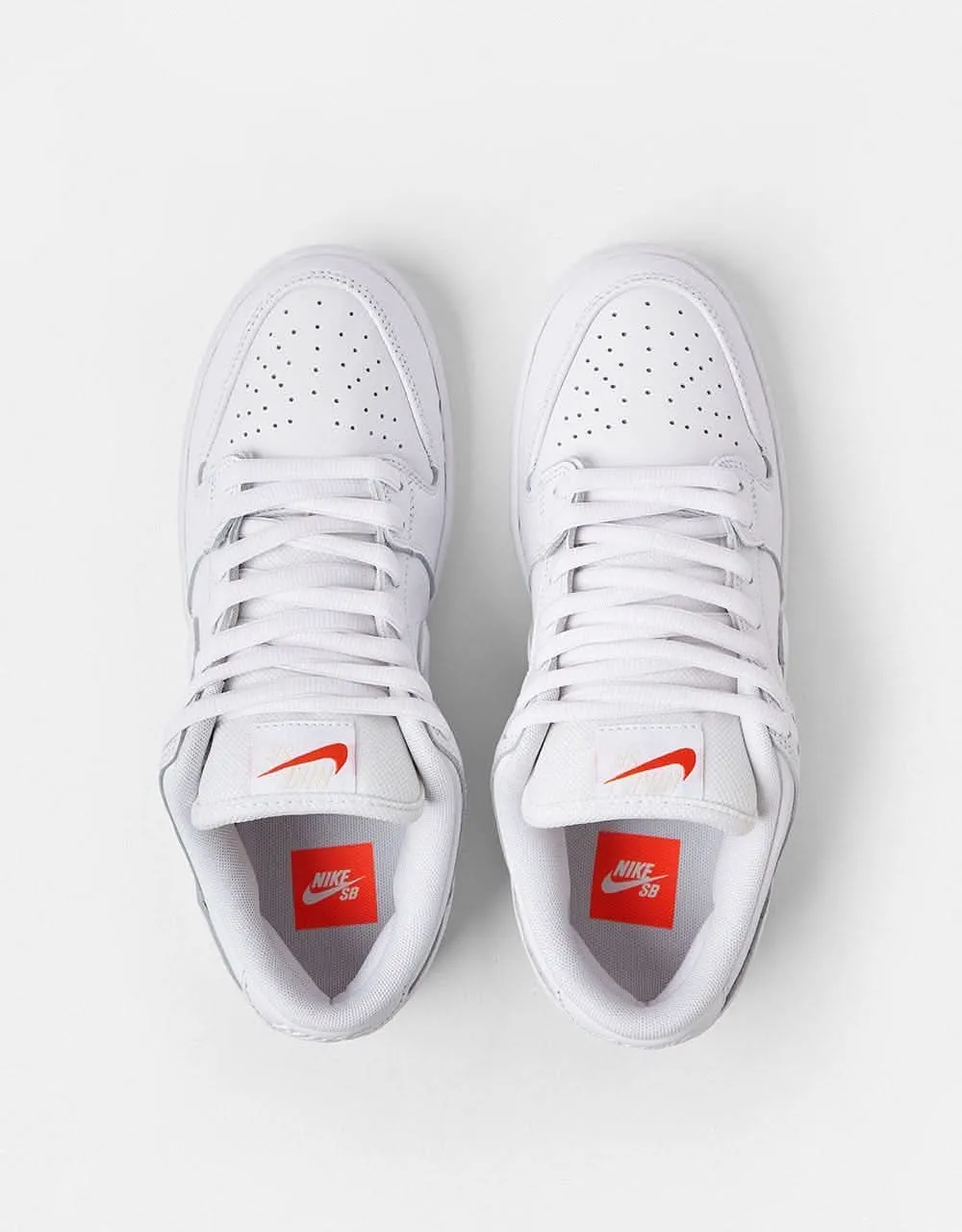 Nike SB 'Orange Label' Dunk Low Pro ISO Skate Shoes - White/White-White-White