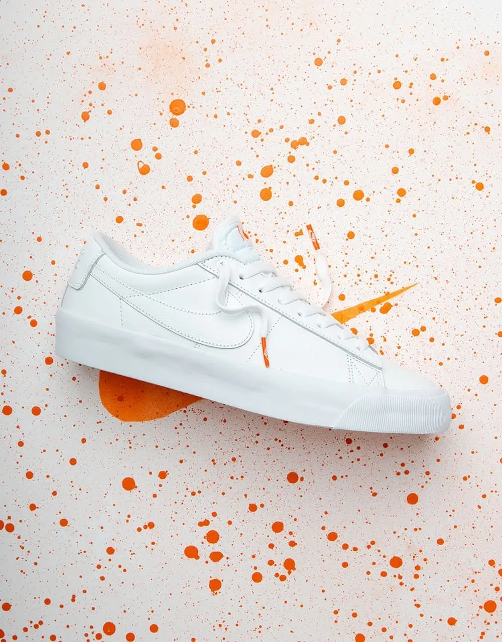 Nike SB 'Orange Label' Zoom Blazer Low Pro GT ISO Skate Shoes - White/White-White-White