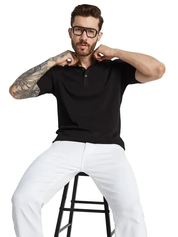 Octave Men Henley Neck Pockets T-Shirt