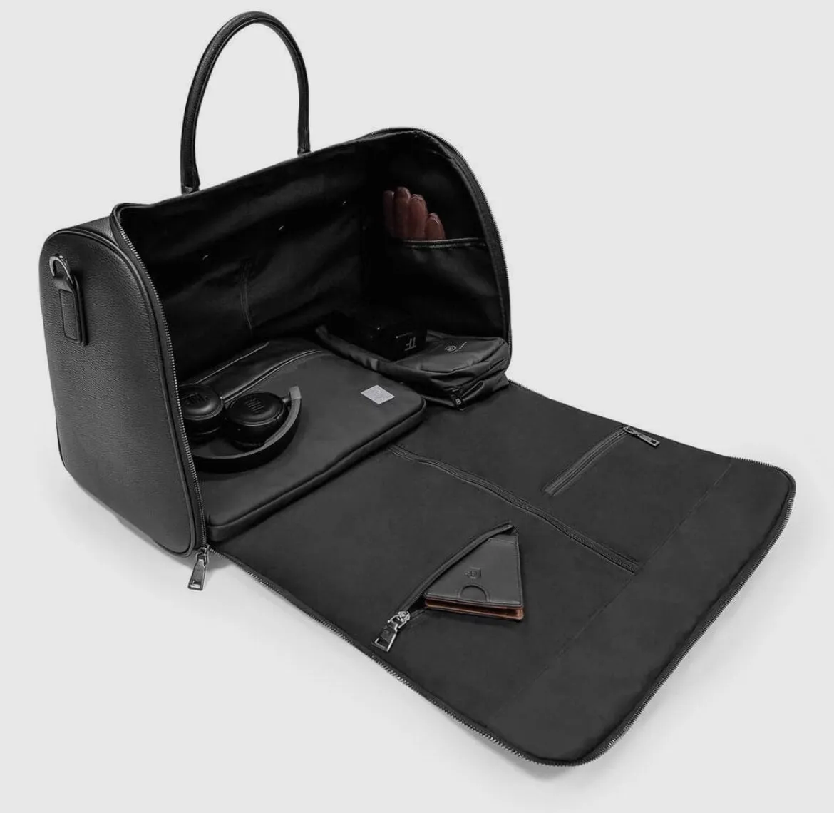 On Sale- James Hawk Leather Weekender Suit/ Hangable Garment Bag with RFID blocking