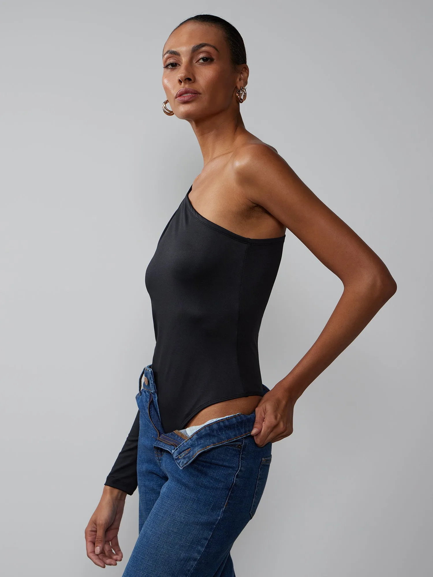 One Shoulder Long Sleeve Bodysuit