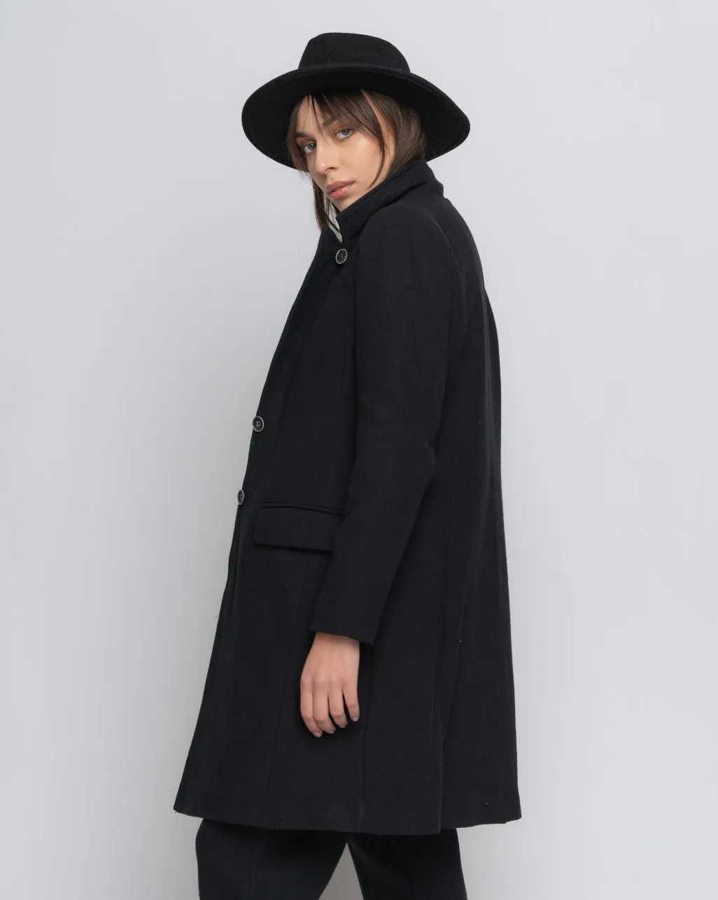 Organic Cotton Lining Herringbone Overcoat