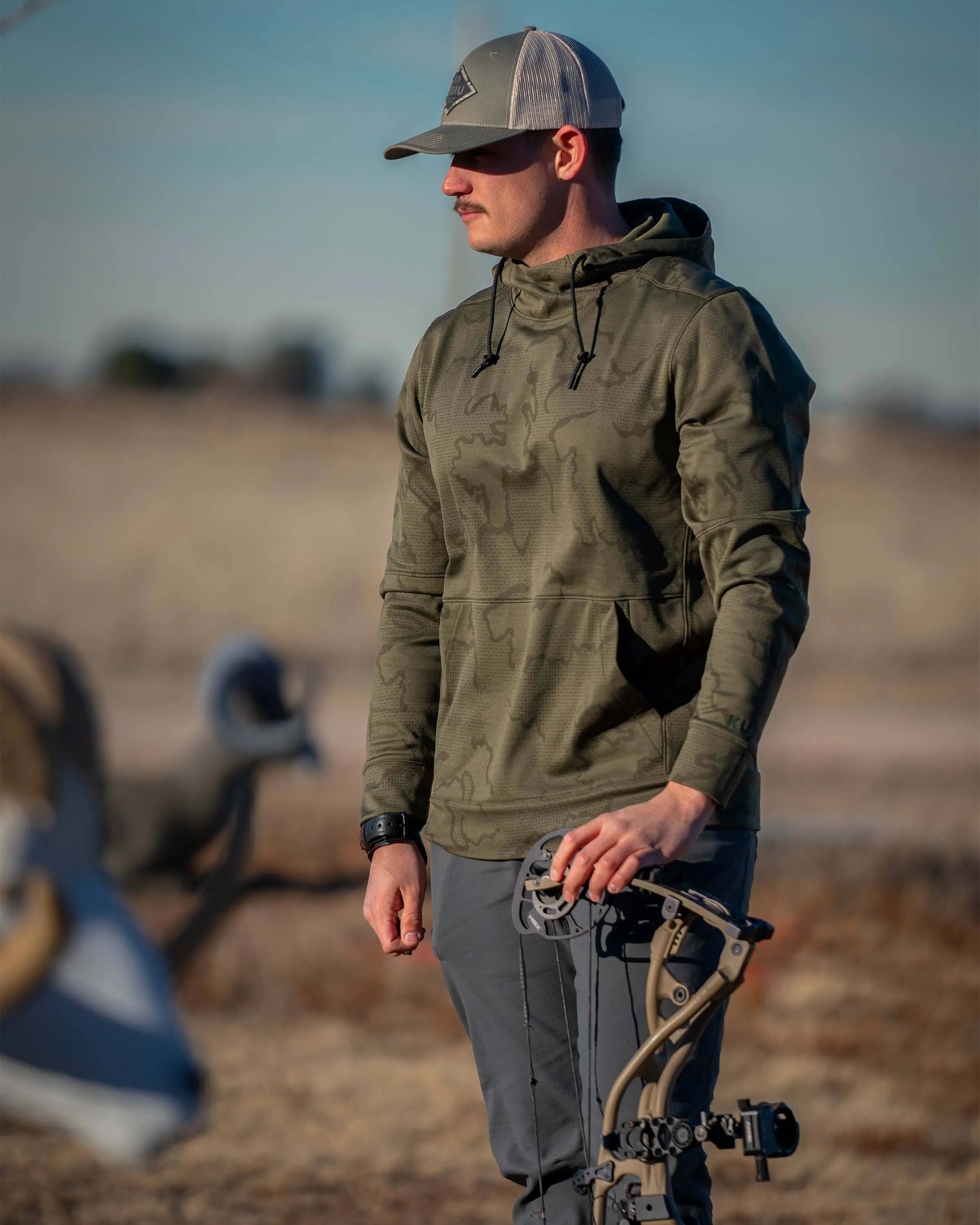 Performance Fleece Tech Hoodie | Olive Tonal