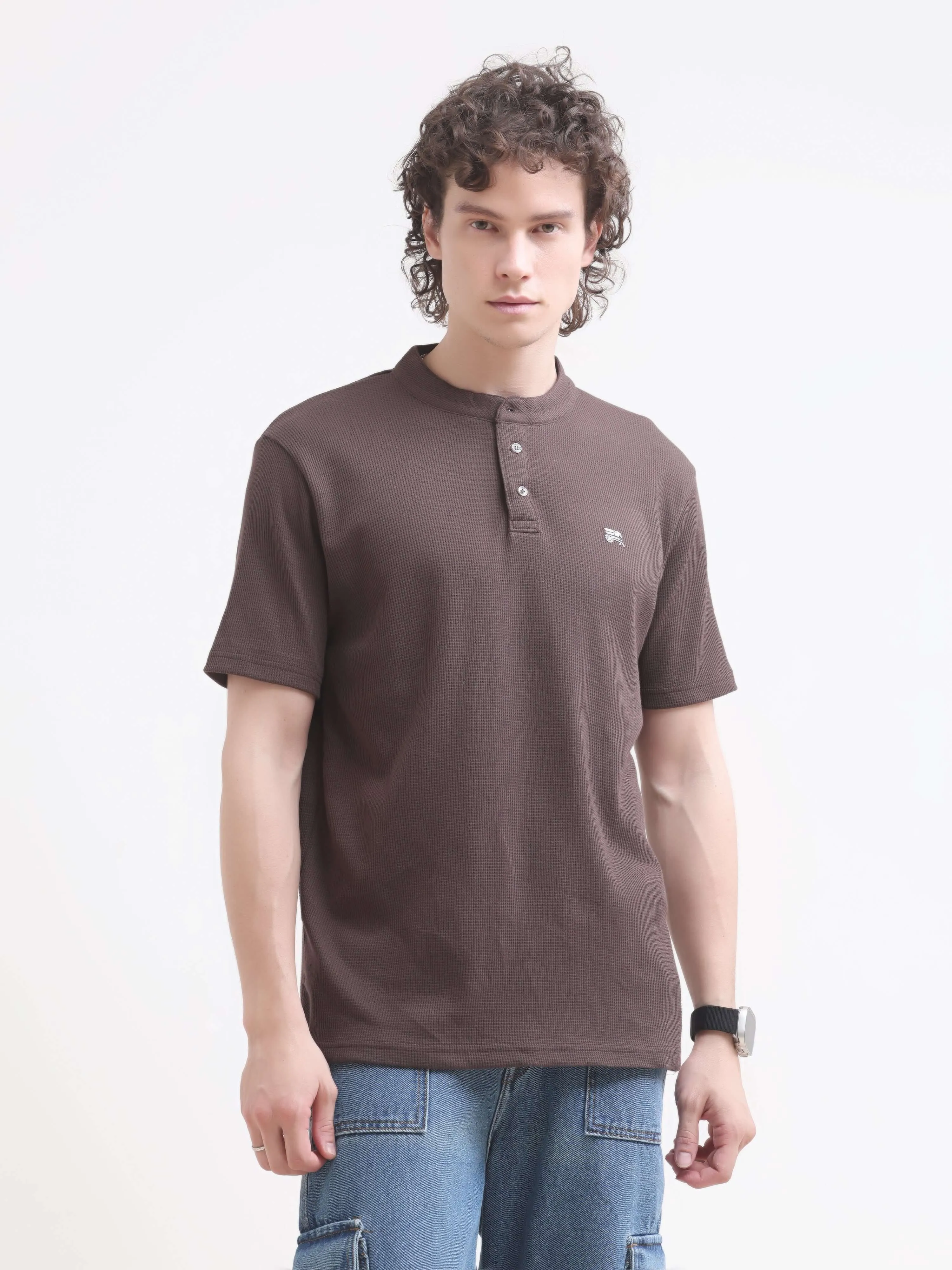 Pinnacle Brown Henley T-shirt