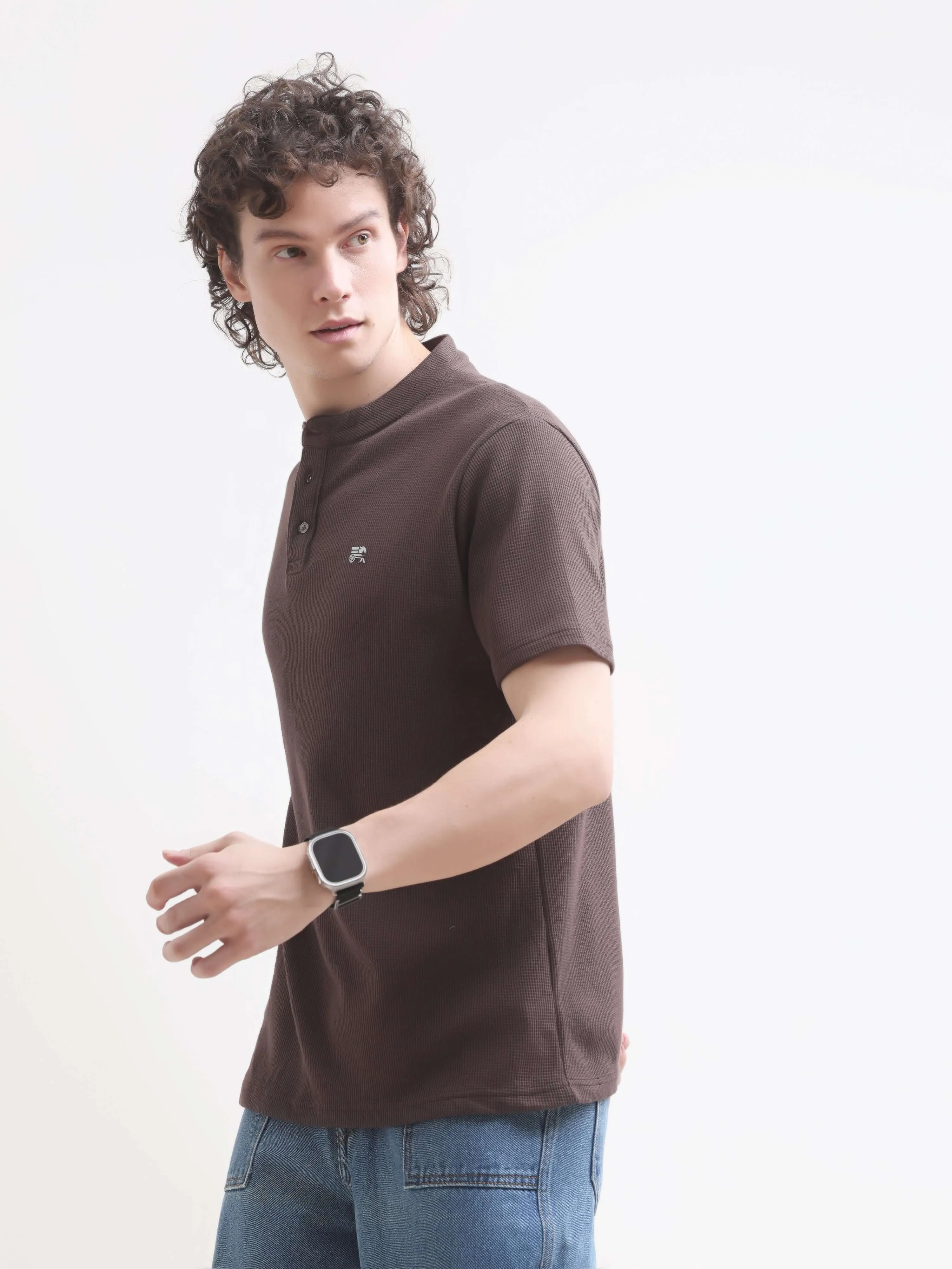 Pinnacle Brown Henley T-shirt