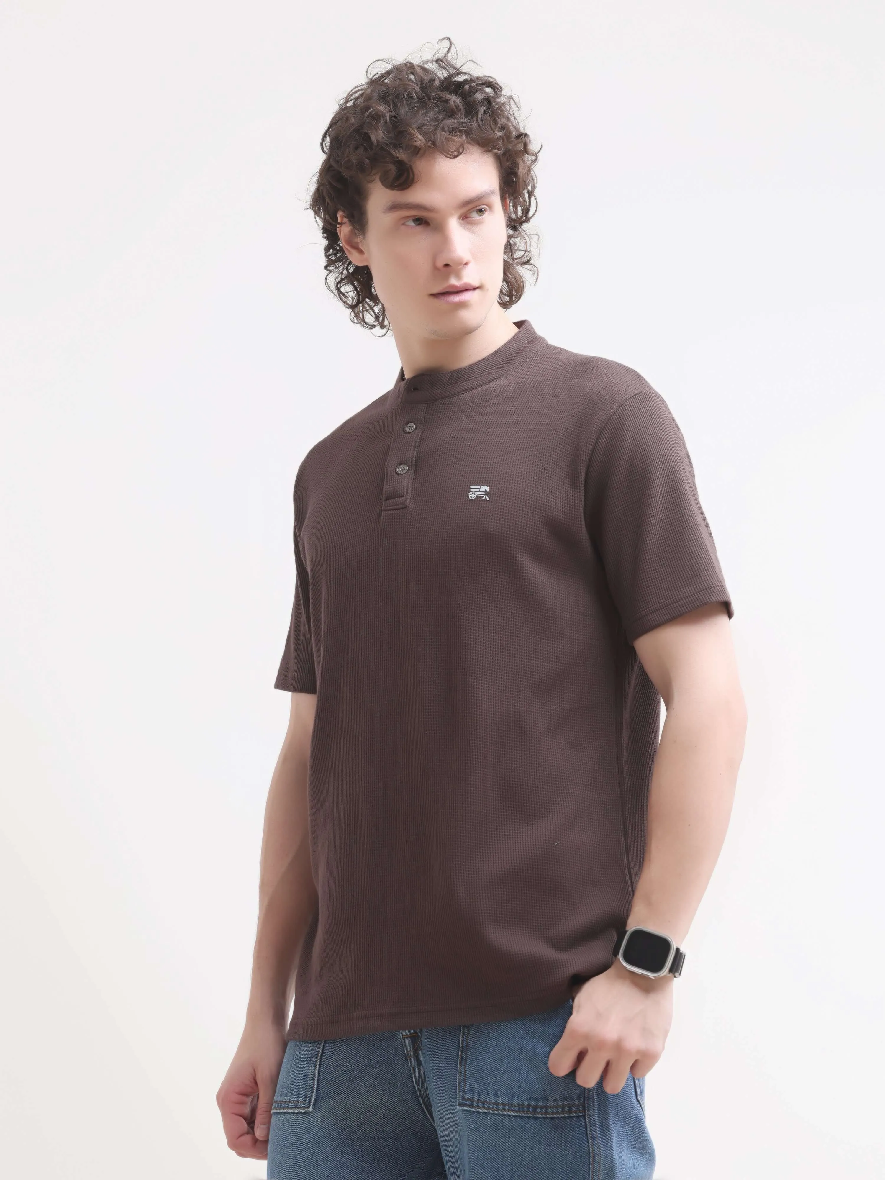 Pinnacle Brown Henley T-shirt