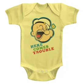 Popeye Trouble Baby Bodysuit