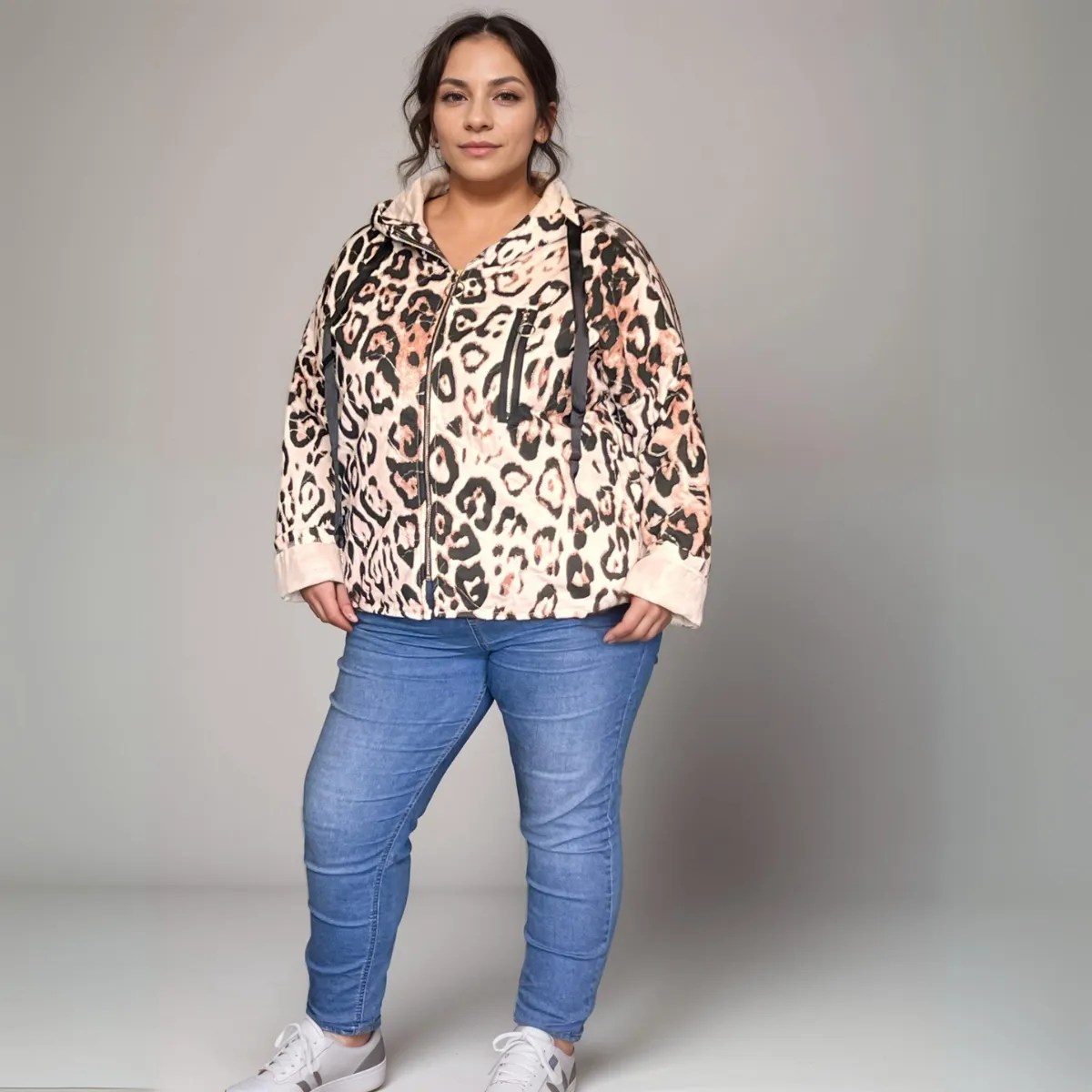 ROCKTHOSECURVES QUILTED LEOPARD PRINT COAT WITH HOOD