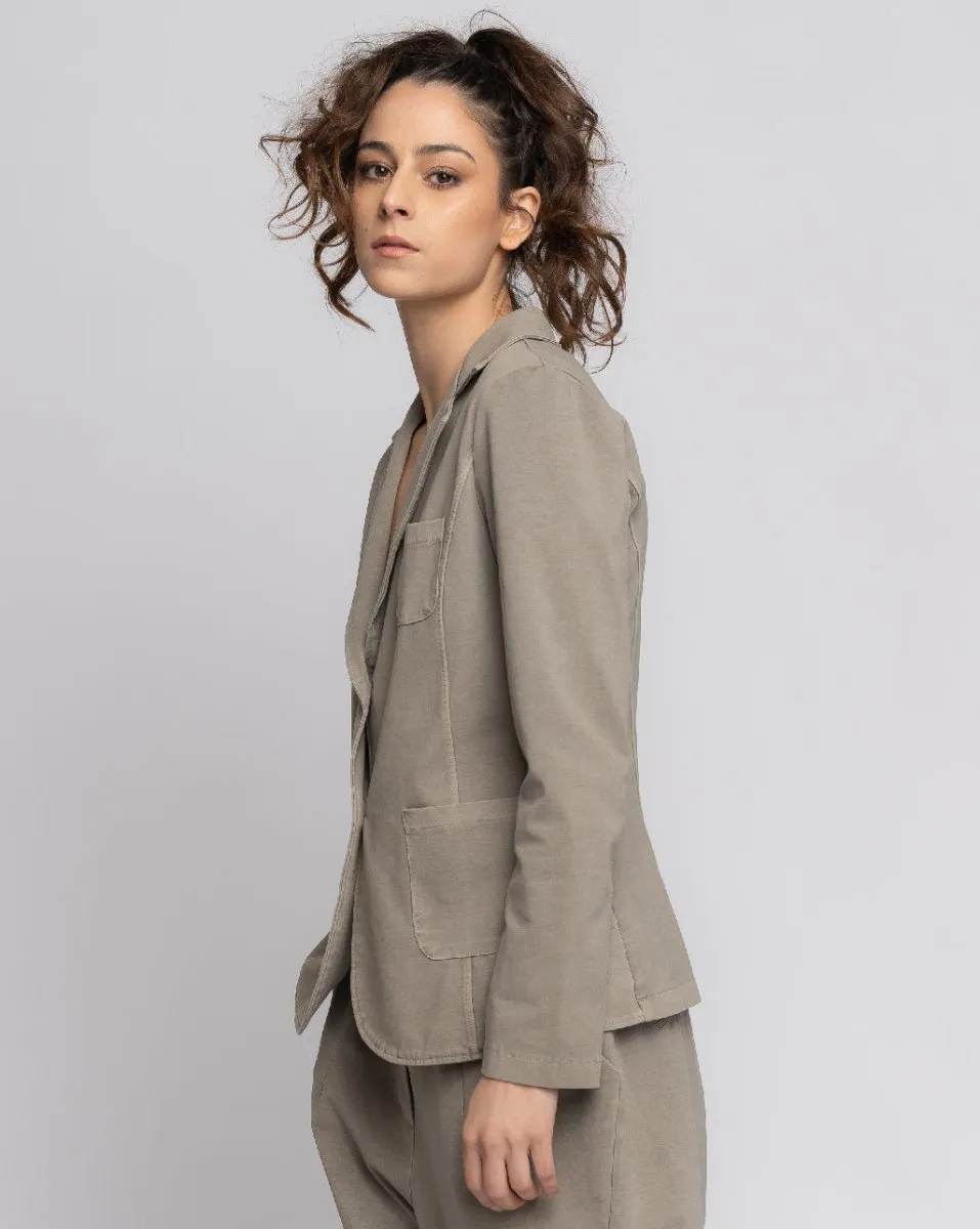 Seamed Stonewashed Two-Button Blazer