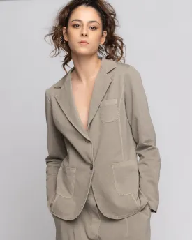 Seamed Stonewashed Two-Button Blazer