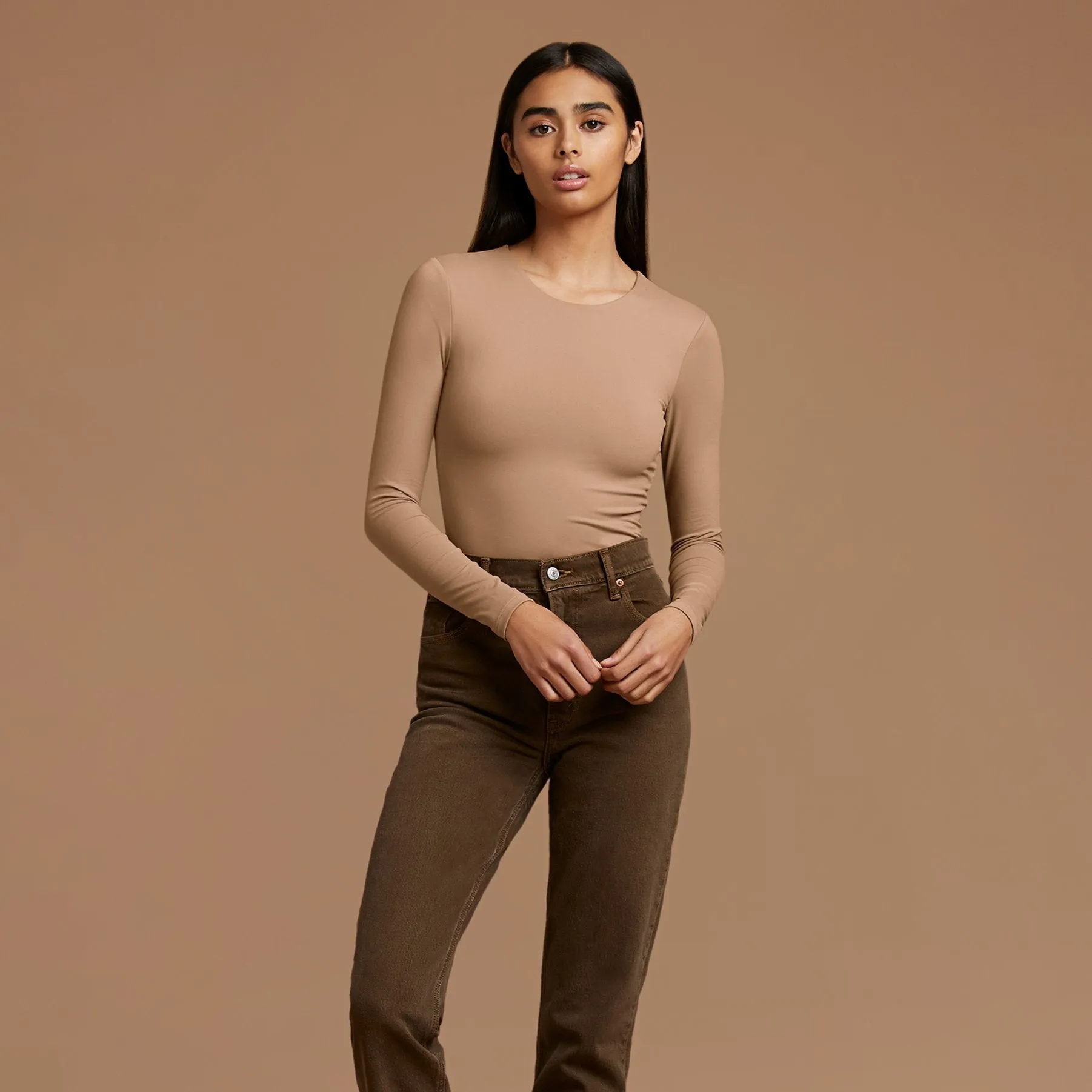 Seamless Long Sleeve Shirt | Cinnamon