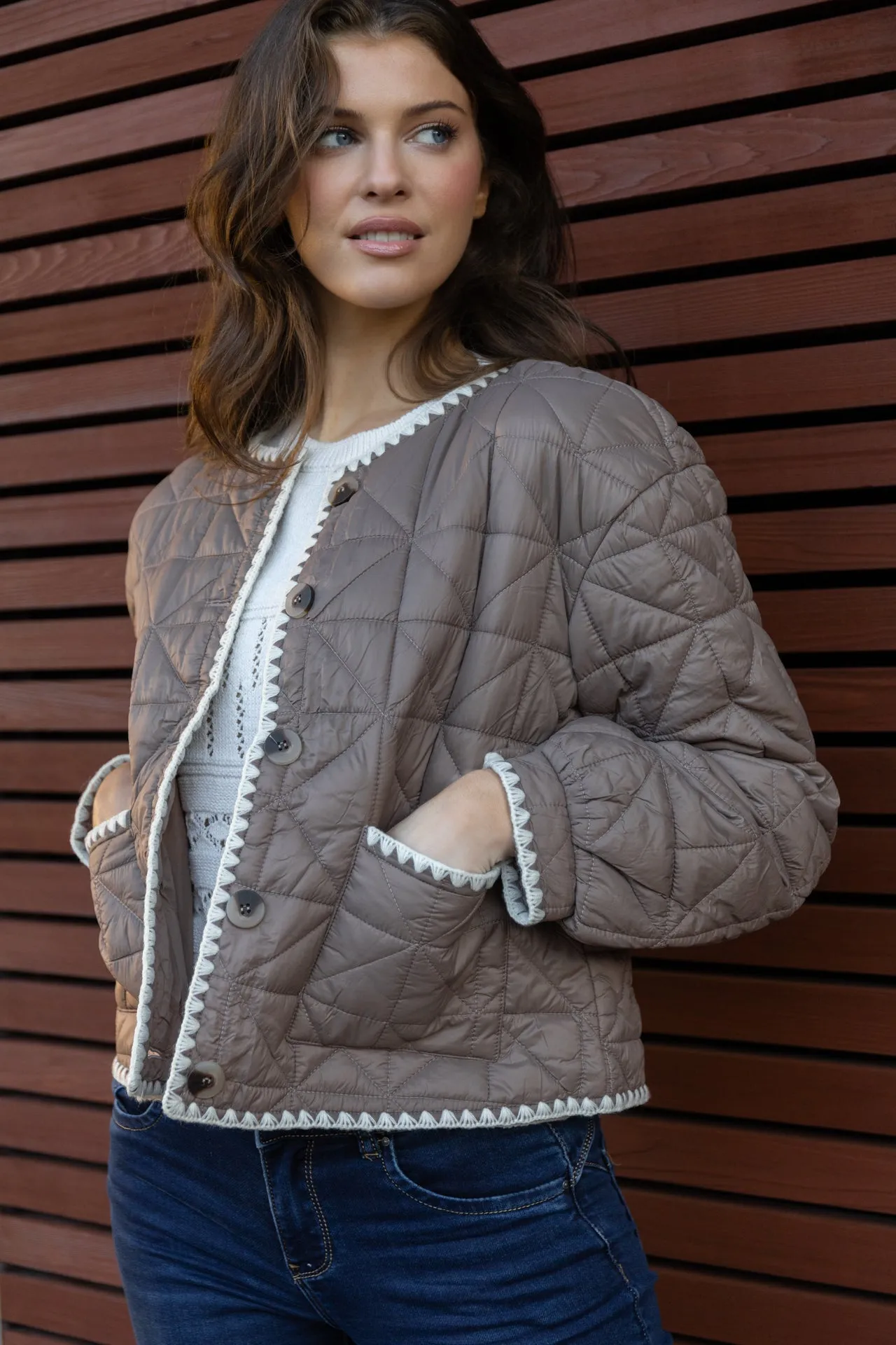 Silla Brown Quilted Jacket