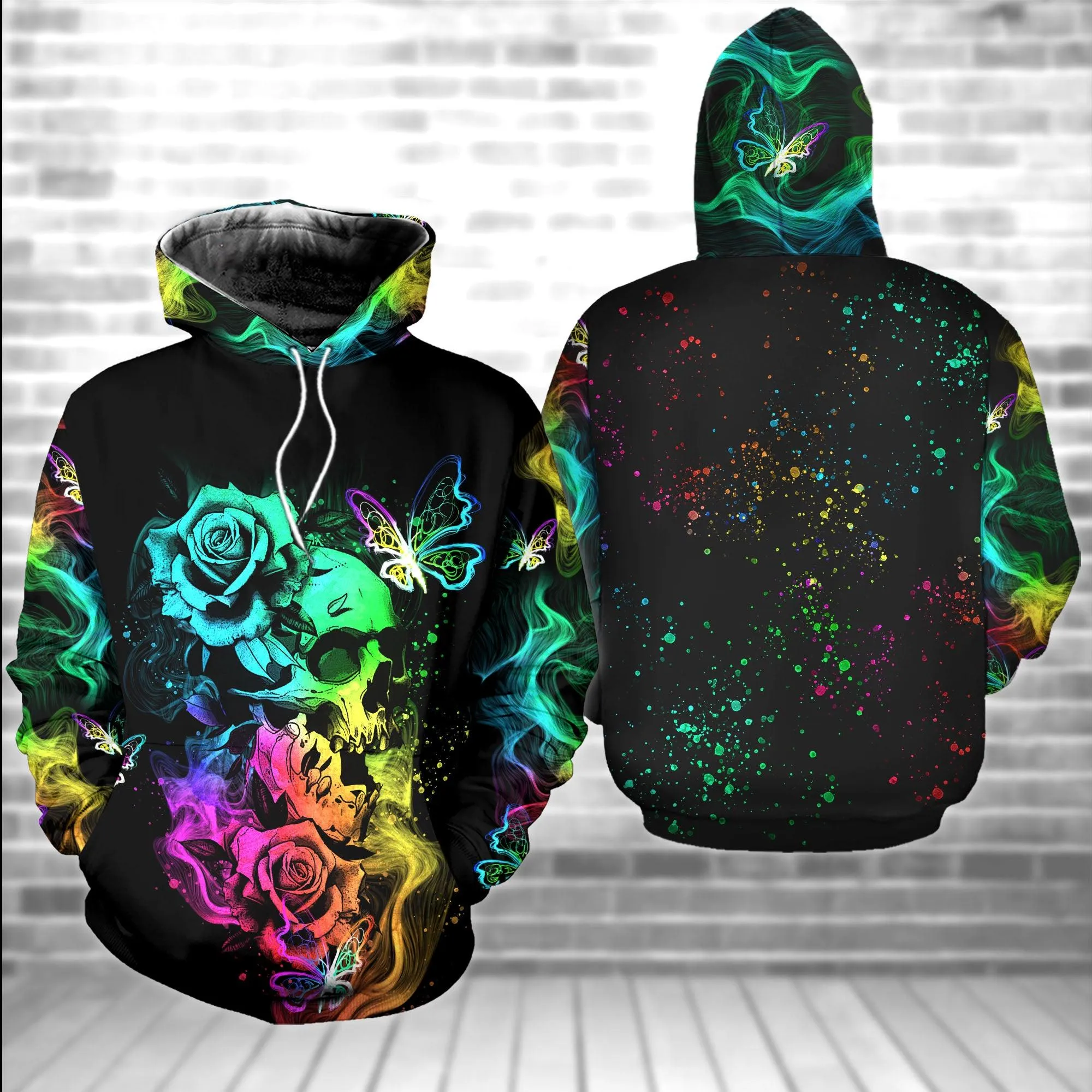 Skull Gothic Artwork Combo Hoodie and Leggings