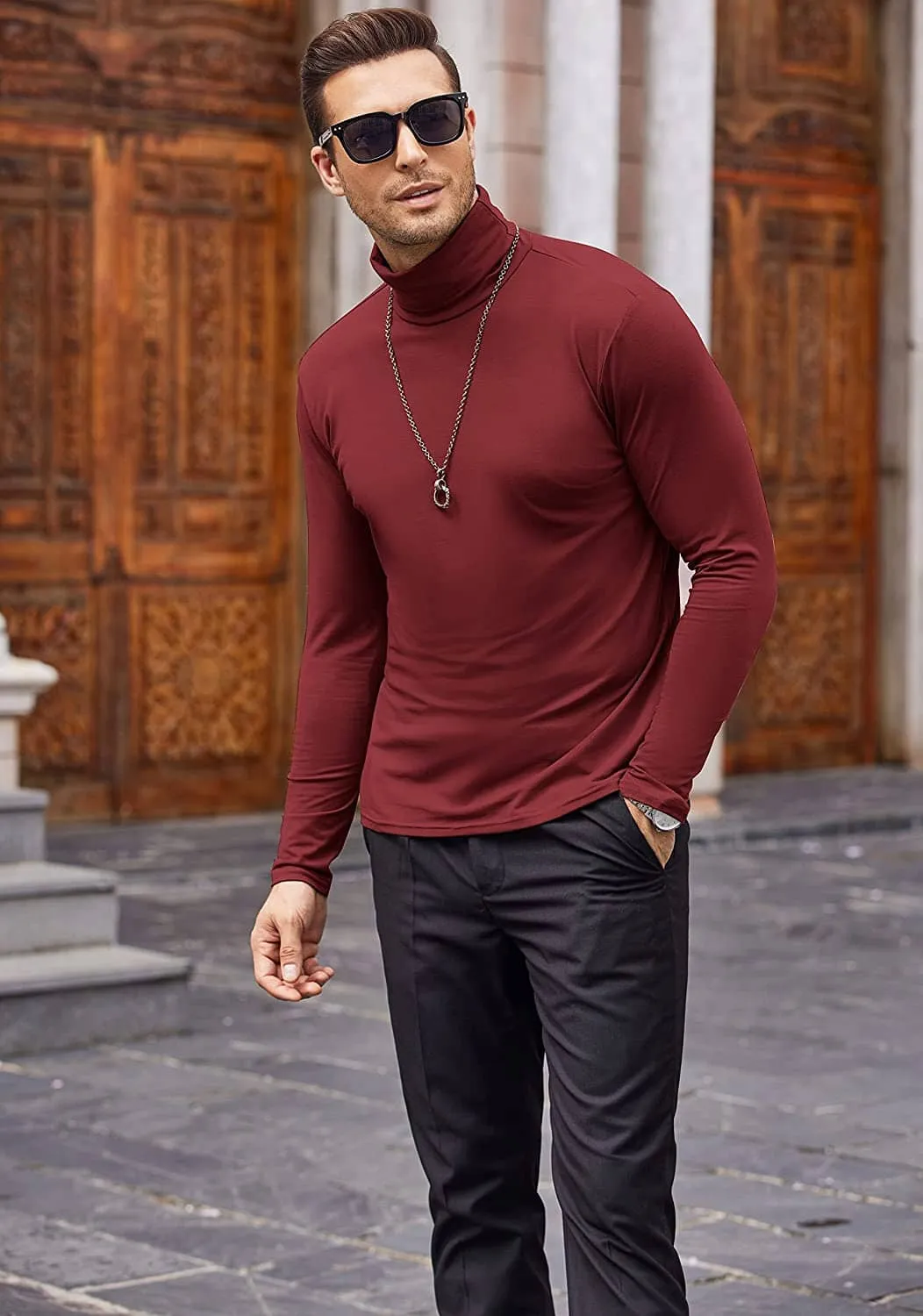 Slim Fit Turtleneck Basic Cotton Sweater (US Only)