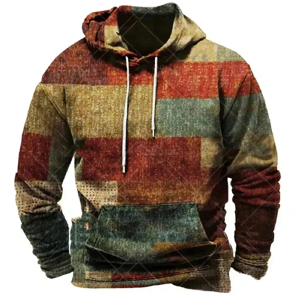 Spring And Autumn New Color Printed Hoodie Pullover sweatshirt Men