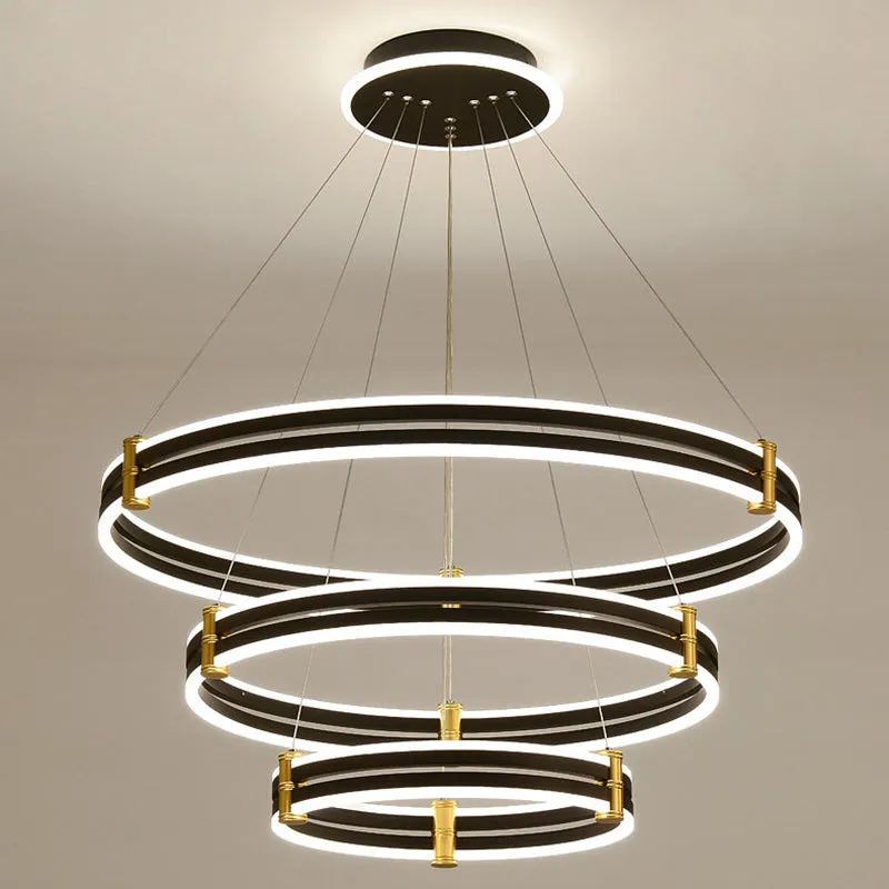 Stella - LED Chandelier: Modern Ring Pendant Light